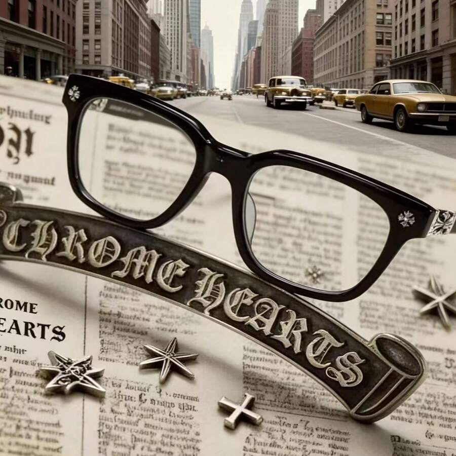 Chrome Heart - The Must-Have Choice For Workplace Elites And Street Fashion Trendsetters - Stylish Anti-Glare And Dust-Proof Glasses, A Universal Fashion Accessory For Both Men And Women. Clear And Durable, Suitable For All Seasons. Cycling Glasses. Sports Glasses. Suitable As A Gift.Suitable For Wearing In Winter. - 黑色 - 查看 1