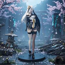 1 pieza Figura de anime 1%, de 21.5cm de altura, chica de estilo japonés de cabello blanco, accesorio decorativo adecuado para el interior del automóvil o el dormitorio - Multicolor - Ver 7