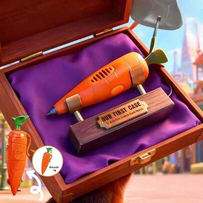 1pc Carrot Shaped Pen With Recording Function, Suitable For Writing And Recording