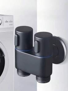 1个双出口角阀 - 不锈钢迷你节省空间阀，带通用螺纹，适用于马桶喷枪，双控，一个进水口两个出水口（黑色、金色可选） - 配件 - 查看 3