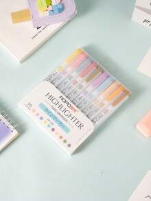 AOPO 5 Colors/10 Colors/15 Colors - Fluorescent Highlighter Set Soft Water-Based Dual-Tip Marker Pens For Marking, Note-Taking, Drawing, Bullet Journaling, Diary, Student Stationery And Office Supplies, Back To School - Sets - View 12