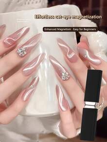 Dây ruy băng từ tính mới kèm hộp bảo vệ, dụng cụ tạo hiệu ứng mắt mèo từ tính mạnh mẽ, dễ dàng tạo hiệu ứng ánh sáng ruy băng cho móng tay, thích hợp cho việc tự làm móng acrylic, quà tặng làm đẹp cho phái nữ. - màu đen - Xem 5