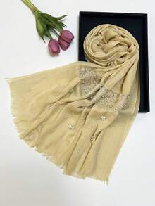 1 chiếc khăn choàng/khăn quàng cổ thời trang nữ thêu đính cườm, thích hợp để mặc hàng ngày. - Nhiều màu - Xem 11
