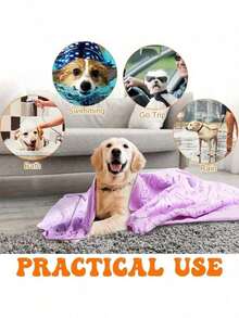 1pc Ultra-Absorbent Microfiber Pet Dog Towel - Quick-Dry Pet Grooming Bath Towel, Soft Cartoon Print Design, Suitable For Small To Large Dogs, Hand Washable - 25*50CM - View 3