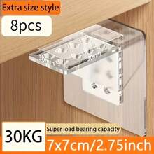 2/4/8pcs No Drill Large Shelf Brackets - Clear - View 5