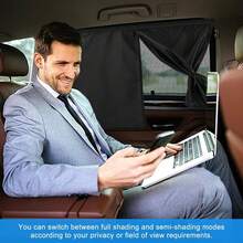 1/2pcs Magnetic Double-Layer Car Window Sunshade, Suitable For Side Windows, Privacy Full/Half Blackout Options, Front & Rear Window Curtain Protection - A - View 7