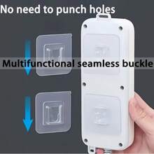 10pcs Strong Adhesive Wall Hooks - Transparent, Easy Install Suction Cup Hooks, Suitable For Kitchen And Bathroom Storage, Hanging Hooks No Drilling, Multi-Function Holder For Router, Power Strip, Sticky Patch, Invisible Buckle - Multicolor - View 8