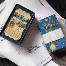 78pcs Gold-Edged Tarot Card Set, Durable Metal Tin Packaging, Hot Stamping Technique, Includes 78pcs Tarot Cards & Instruction Manual, Divination Tool To Predict The Future - Multicolor - View 6