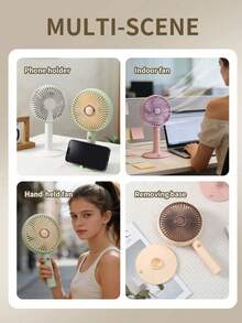 1200mAh USB Rechargeable Portable Handheld Mini Electric Fan, 3 Speed Settings Quiet Cooling, Suitable For Outdoor Shopping, Beach, Travel, Office And More - Multicolor - View 7