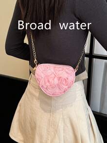 Bolso de noche de gasa 3D con flores 2026 nuevo, bolso de hombro personalizado único, bolso cruzado de moda versátil, compacto y conveniente para salir - Rosa - Ver 2