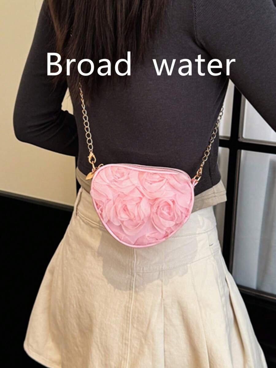 Bolso de noche de gasa 3D con flores 2026 nuevo, bolso de hombro personalizado único, bolso cruzado de moda versátil, compacto y conveniente para salir