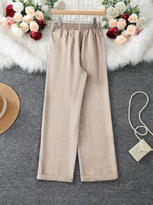 Women's Drawstring Pocket Casual Loose 7/8 Pants Spring - Apricot - View 6