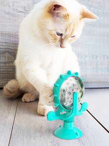 1pc 2026 New Multifunctional Creative Puzzle Interesting Novelty Shaped Rattle Toy With Built-In Bell, Strong Suction Cup, 360° Rotating Windmill, Food Dispenser, Oral Care Teeth Cleaning, Suitable For Cats & Dogs, Entertaining, Interactive Training, Intellectual Stimulation, Ideal Pet Birthday/Holiday Gift - Multicolor - View 7