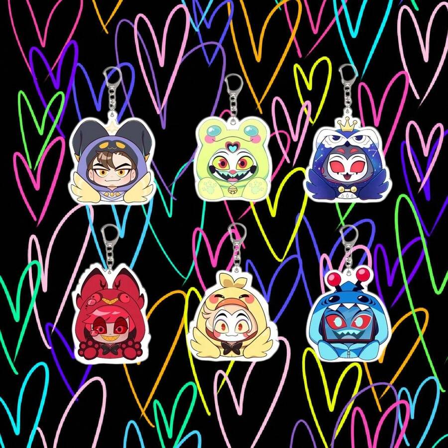 1pc 10cm Charlie Morningstar Anime Acrylic Keychain Cute Bag Charm Fans Gift - Multicolor - View 1