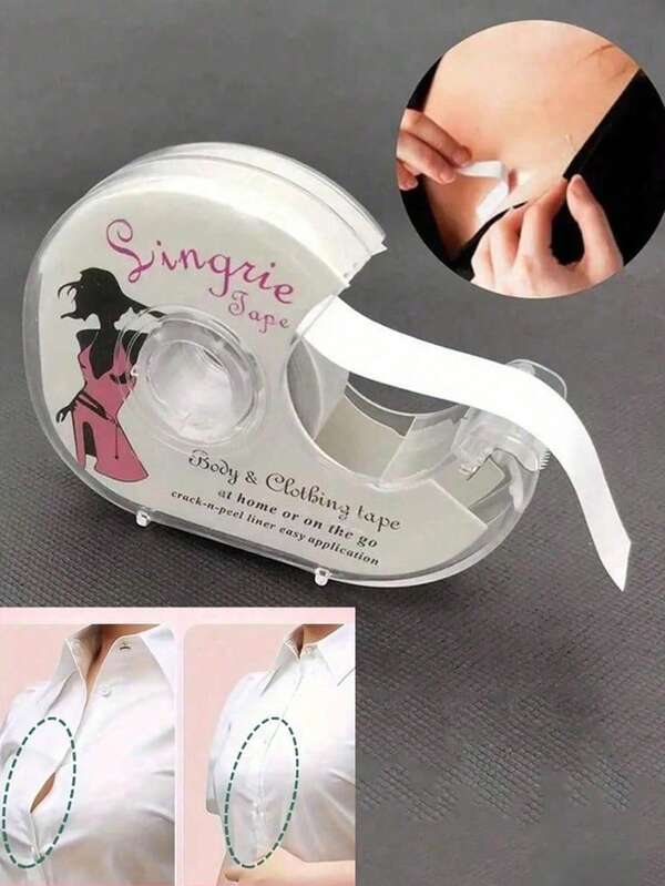 2Rolls Waterproof Double Sided Fashion Tape, Strong Adhesive Long Lasting Clear Invisible Body Tape For Bust & Neckline, Prevent Wardrobe Malfunctions