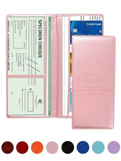1pc Vehicle License And Insurance Card Holder, Car Document Storage Box, Automotive Interior Accessory Suitable For Women, Men, Teenagers, Waterproof Car Certificate Card Wallet, Driving License Organizer