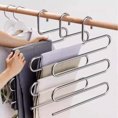 Space-Saving Iron Pants Rack, Specialized Hanger For Pants, Ties, Scarves, Multi-Layer Multi-Function Wardrobe Organizer