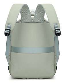 Minimalist Light Grey Backpack Lightweight Nylon Daypack With Adjustable Straps - A - View 5