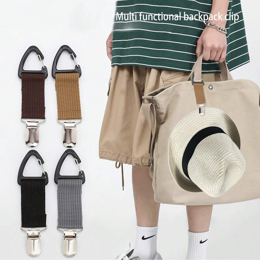 1/2/3个装旅行帽夹,适用于挂在包袋、背包、行李箱上,可用于旅行、户外活动、海滩、旅行配件、汽车配件、户外装备、飞机包、实用物品、夏季必备品、办公用品、旅行必需品、度假用品、学习用品。 - 查看 1