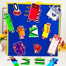 hoojojo Kit de manualidades de bloques de construcción digitales de fieltro, accesorios de tarjetas matemáticas, adecuado para educación en el aula, hogar e interacción entre padres e hijos - Multicolor - Ver 9