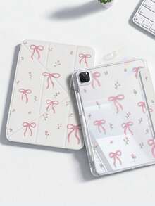 This Beautiful And Cute Cartoon Black Flower Double-Sided Acrylic Crystal Clear Back Cover Is Shock-Resistant And Durable, Suitable For IPad 7th, 8th (10.2 Inch) And 10th Generation. It Has A Built-In Pen Slot, Supports Sleep/Wake Function, And Multiple Folding Stand Modes. It Is An Ideal Choice For Holiday And New Year Gifts. - 查看 2