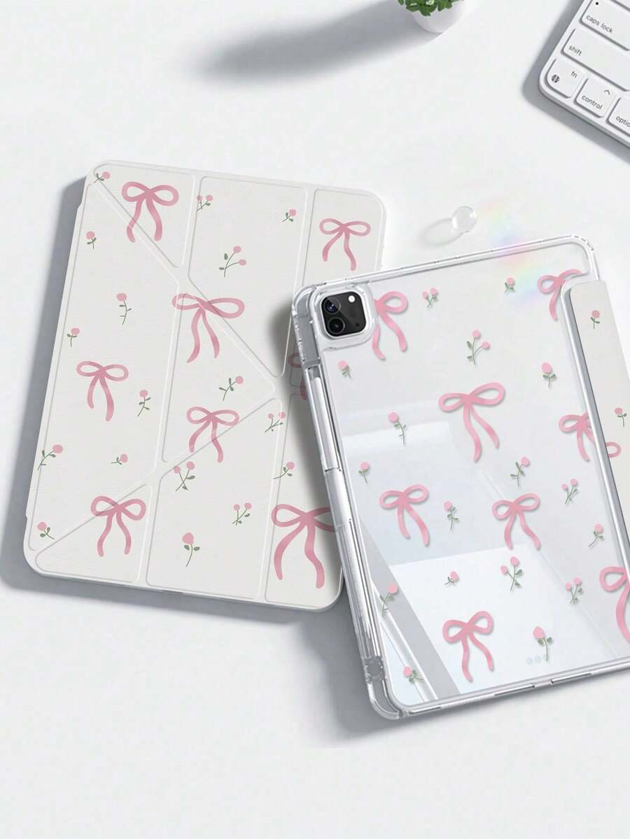 This Beautiful And Cute Cartoon Black Flower Double-Sided Acrylic Crystal Clear Back Cover Is Shock-Resistant And Durable, Suitable For IPad 7th, 8th (10.2 Inch) And 10th Generation. It Has A Built-In Pen Slot, Supports Sleep/Wake Function, And Multiple Folding Stand Modes. It Is An Ideal Choice For Holiday And New Year Gifts. - Xem 1