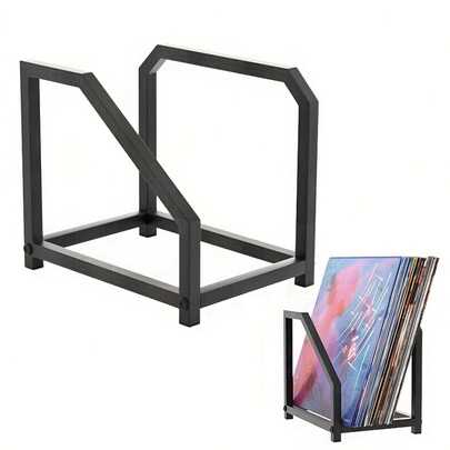 1 pieza Soporte para discos de vinilo, Estante de almacenamiento de discos de vinilo, Marcos metálicos para álbumes de discos de vinilo, LP negros, cuadros, platos, caballete para fotos