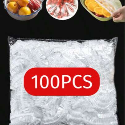 100pcs/1pc Flexible Food Preservation Film, Made Of PE Film, With Disposable Bowl Covers, For Storing Kitchen Food, For Use With Kitchen Supplies And Small Tools.