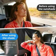 1/2pcs Magnetic Double-Layer Car Window Sunshade, Suitable For Side Windows, Privacy Full/Half Blackout Options, Front & Rear Window Curtain Protection - A - View 6