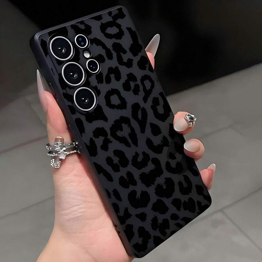 猎豹纹单件装 2026 超时尚黑色豹纹防震防滑手机壳，兼容三星 Galaxy A05s/A13/A14/A15/A16/A17/A34/A35/A36/A52/A53/A54/A55/A56/S21/S22/S23/S24/S25/S26 Ultra/ 6/7/8/9A/10/10 Pro XL、11/12/13/14/15/16/17 Pro Max 等型号，国际版，非国内版 - 黑色 - 查看 1