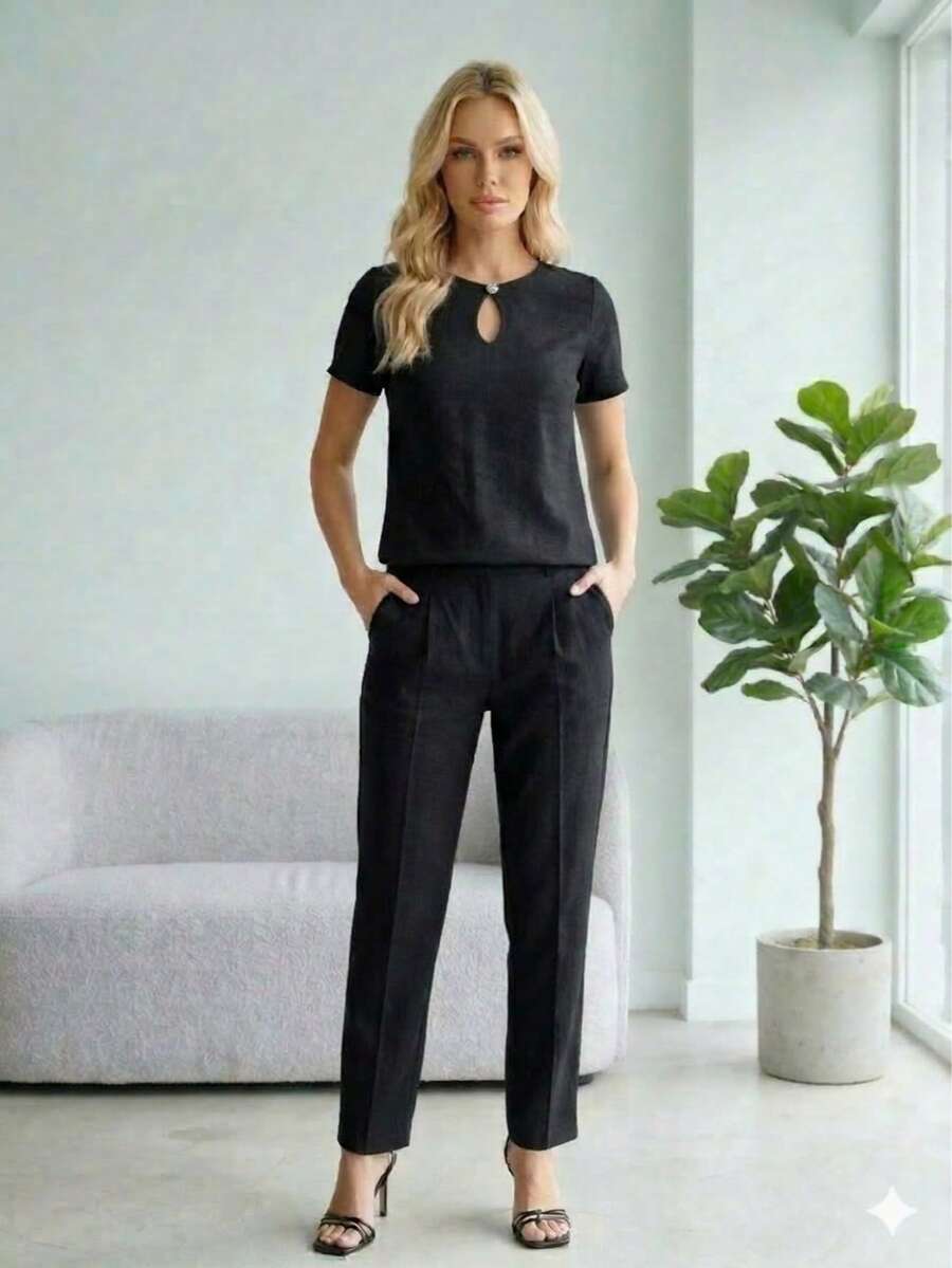 Cristani Elegant Sensual Fabric Set For Evening, Office, And Wedding. - 黑色 - 查看 1