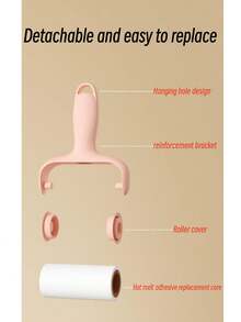 1 Set (3 Rolls, 90 Sheets) Mini Lint Roller, Refillable Sticky Roller Brush, High Adhesive Pet Hair Remover - 1 Controller + 3 Replacement Cartridges - View 8