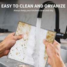 10 Pcs New Upgrade Steel Wire Dishcloth,Double-Layer Steel Wire Cleaning Cloth,Powerful Cleaning Non-Scratch Wire Dishcloth Rag Cookware, Sinks, Dishes, Stove Tops (.87 '' X.87 '' - 10個裝 - 查看 3