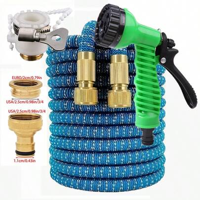 Flexible Expandable Irrigation Hose, Magic Garden Hose With Spray Gun And Universal Connector, High Pressure, Car Cleaning Tool, Plant Watering System With Adjustable Control Valve, Watering Sprinkler Head, Gardening And Lawn Supplies