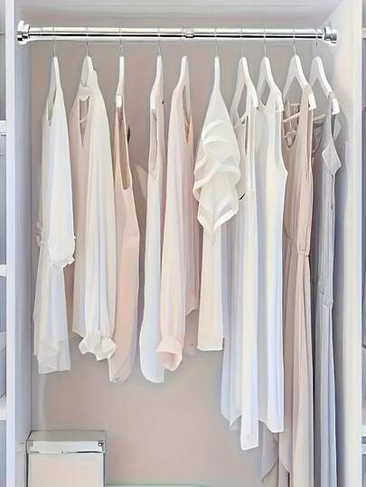 Barra telescópica de metal LOMILD, com tensão ajustável para banheiro, guarda-roupa e janela - Sem furos, antiderrapante, multiuso.