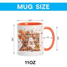 1 cốc cà phê sứ 11oz, cốc tái sử dụng chủ đề mùa thu với hình in hai mặt, dùng được trong lò vi sóng và máy rửa chén, món quà tuyệt vời cho sinh nhật, Lễ Tạ ơn, dành cho cả nam và nữ. - Gnome 20 - Xem 4