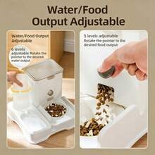 2-In-1 Automatic Pet Feeder & Water Dispenser With Large Capacity Ceramic/Stainless Steel Double Bowls – All-In-One Food & Water Station For Cats & Dogs - 2.8L - View 4