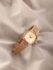 REBIRTH 1 pieza Reloj de pulsera cuadrado retro casual de cuarzo para mujer, adecuado para uso diario - Unitalla - Ver 7
