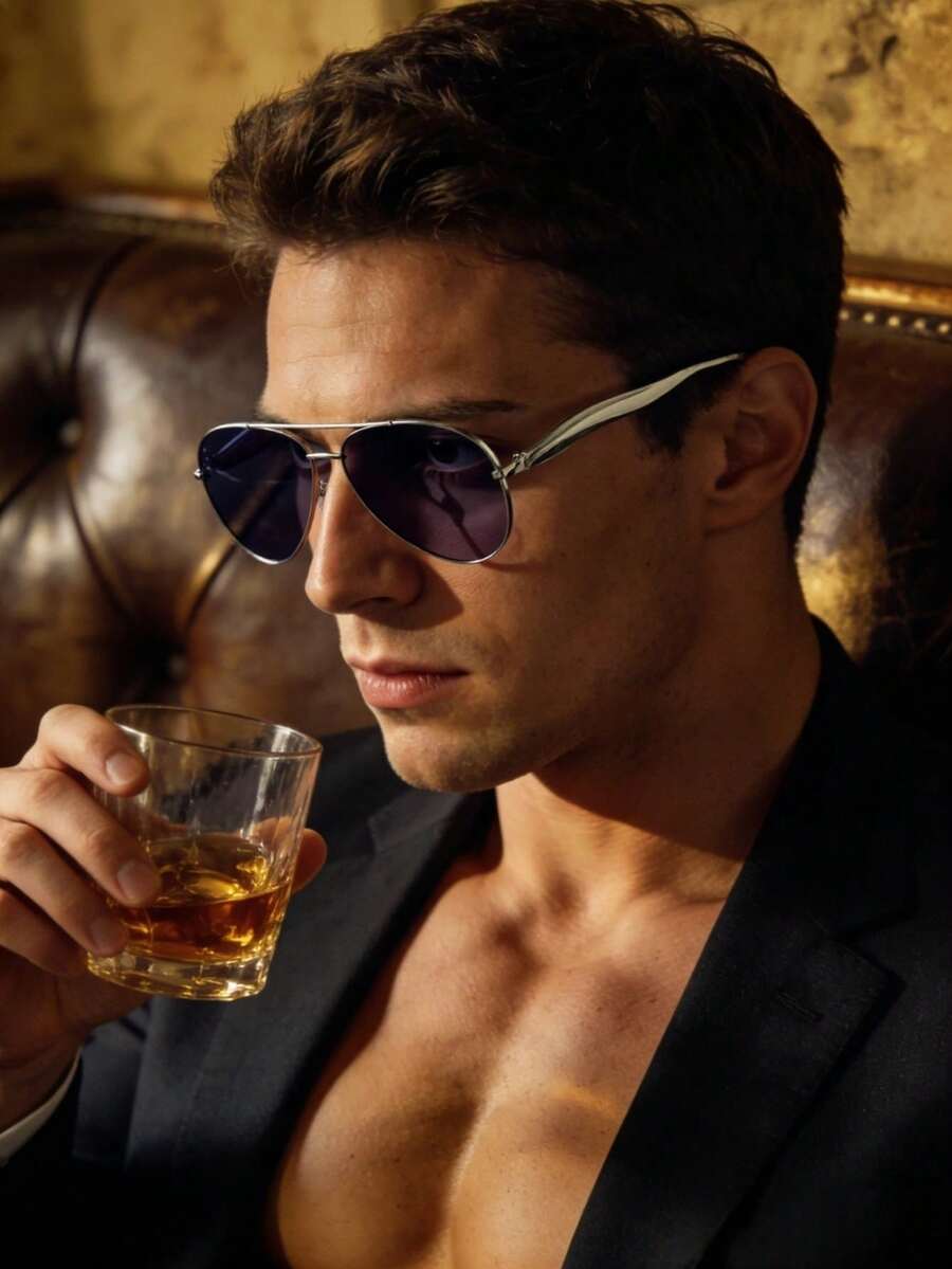 1 chiếc kính thời trang nam kiểu dáng cổ điển mới, gọng kim loại Wayfarer hai cầu, kiểu dáng trưởng thành, ổn định, cá tính, đa năng, phù hợp đeo hàng ngày, dự tiệc, đi chơi, lái xe, chống tia UV. - Nhiều màu - Xem 1