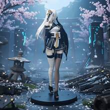 1 pieza Figura de anime 1%, de 21.5cm de altura, chica de estilo japonés de cabello blanco, accesorio decorativo adecuado para el interior del automóvil o el dormitorio - Multicolor - Ver 5