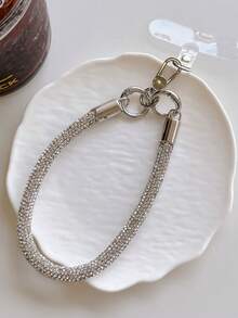 1件装奢华水钻龙虾扣腕带，手机壳挂饰，钥匙扣，短挂绳，手链 - 彩色 - 查看 12