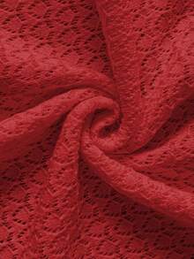 Women's New Hollowed-Out Sexy Beach Vacation Casual Daily Dress, Bell-Sleeve Short Knit Sweater Dress, Spring/Summer/Autumn White - 紅色 - 查看 11