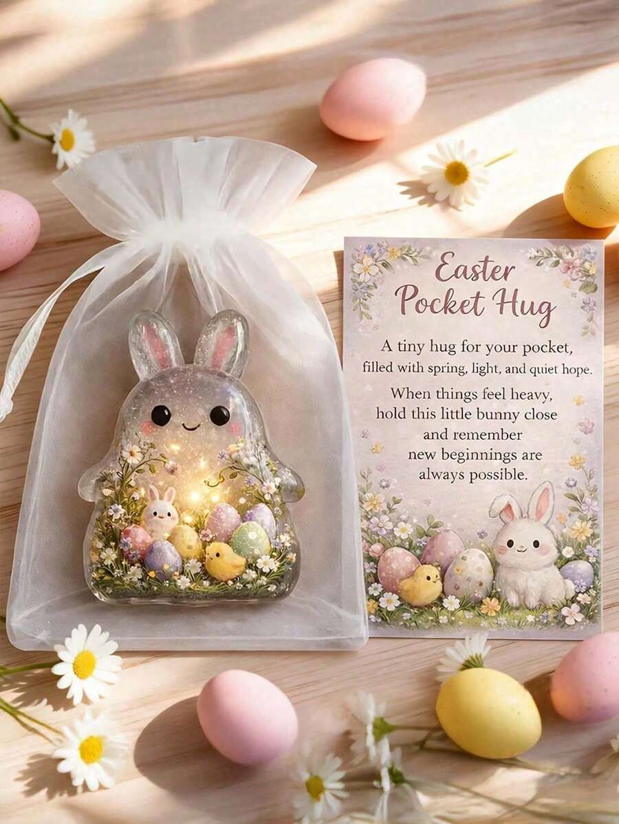 2D立体复活节口袋抱枕，可爱小亚克力兔子造型，附励志寄语，是送给任何人的理想复活节礼物。 - 兔子擺飾 - 查看 1