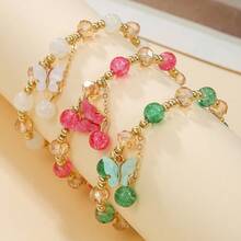 3pcs Fashionable Bohemian Glass Bead Butterfly Bracelets, Holiday Gift For Women - Multicolor - View 6