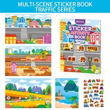 1本儿童益智贴纸书，适合3岁以上儿童，DIY贴纸书，包含泡泡贴纸、果冻贴纸、撕贴贴纸、卡通贴纸，学前认知思维玩具 - 彩色 - 查看 12