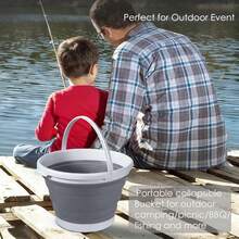 1pc Foldable Water Bucket, Portable Outdoor Travel Home Use Small Water Bucket, Fishing Bucket, Plastic Foot Washing Bucket, Soaking Bucket, Car Washing Bucket, Dorm Carry Bucket, Round Shape Water Bucket, Practical & Stylish, Space-Saving, Multi-Functional Folding Bucket - Multicolor - View 6