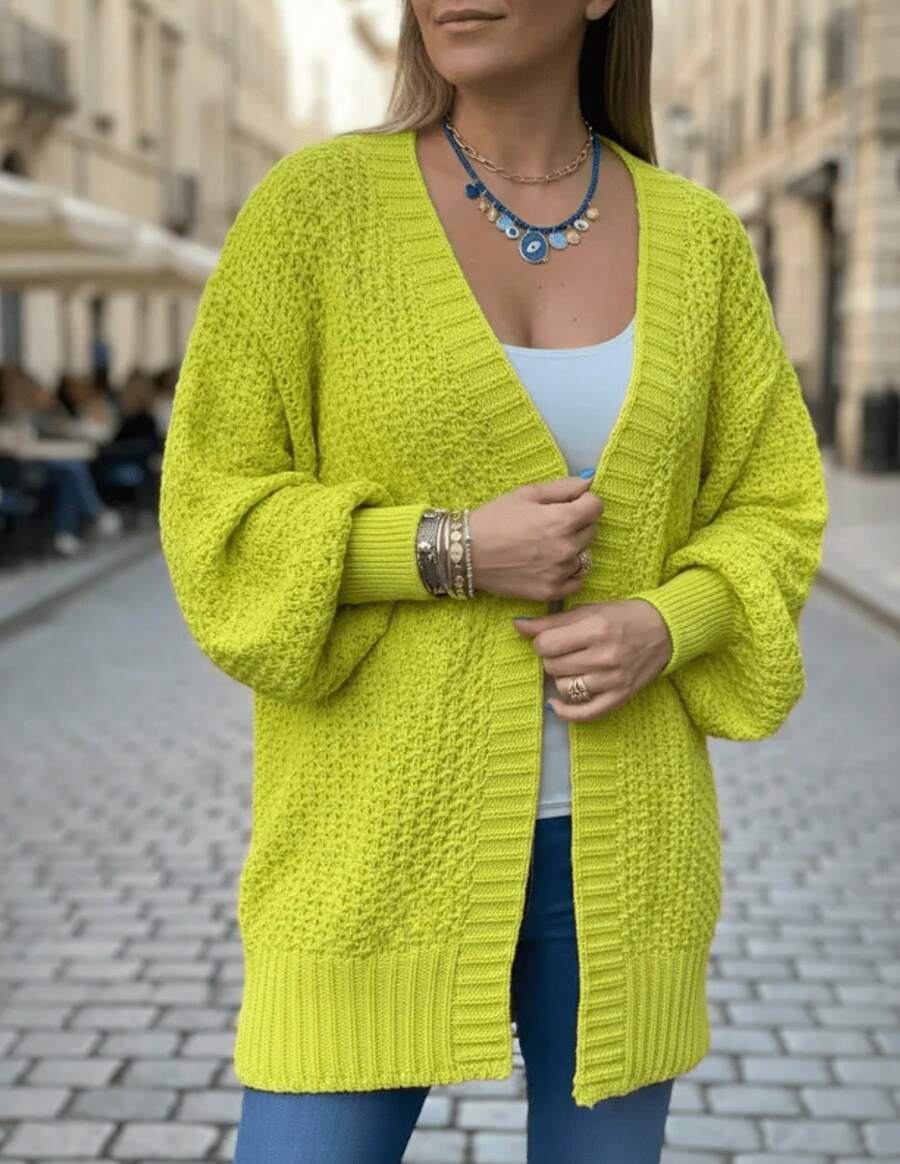 Women Cardigans - Màu xanh chanh - Xem 1