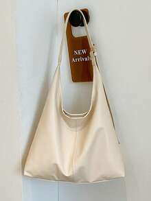 2023新款女士大号托特包，时尚设计单肩包，别致休闲手提包 - 米色 - 查看 8