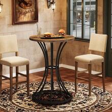 LITTLE TREE Bar Height Round Dining Table 60cm, Compact Kitchen Table For 2, Modern Standing Accent Table For Living Room, Restaurant, Bars And Cafes - Brown - View 1