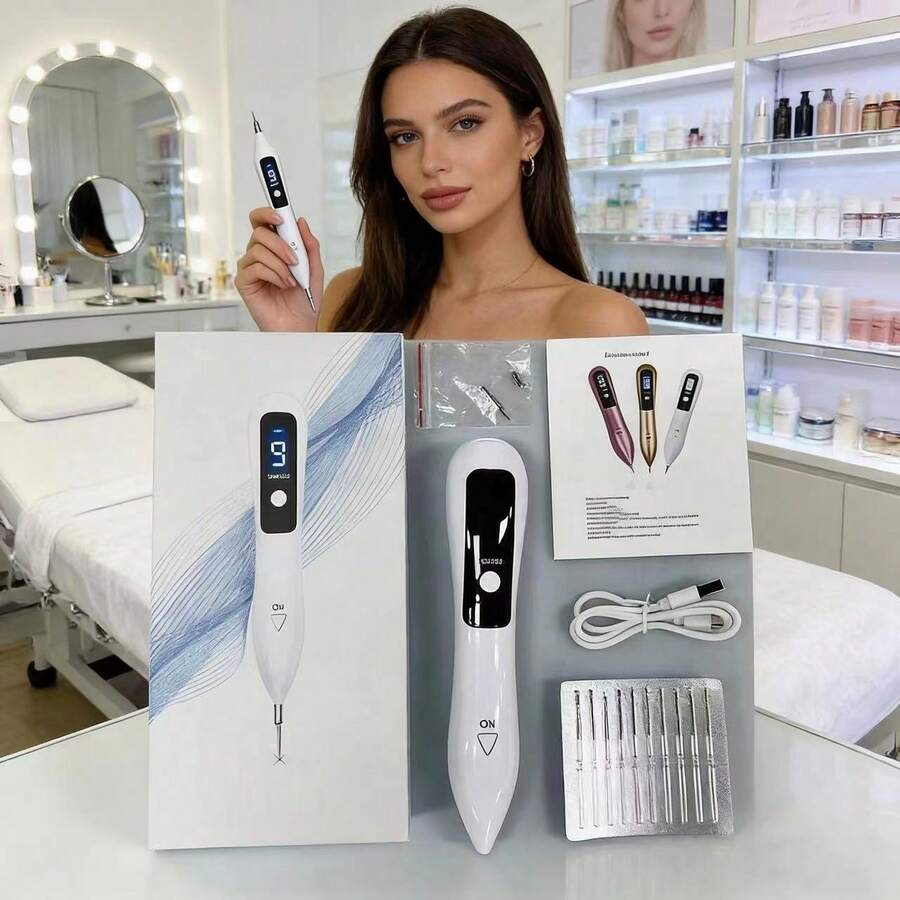 Laser Plasma Pen For Removing Moles, Dark Spots, Skin Labels, Tattoos, Wart Remover With 9 Levels And 4 Colors, Adjustable USB Charging - Nhiều màu - Xem 1